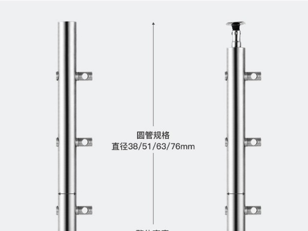 不銹鋼圓管穿管立柱